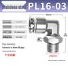 Zhuo Ji 304 Stainless Steel Pneumatic Quick Connect Fittings - PL8-02/4-M5/6-01/10-03 Thread