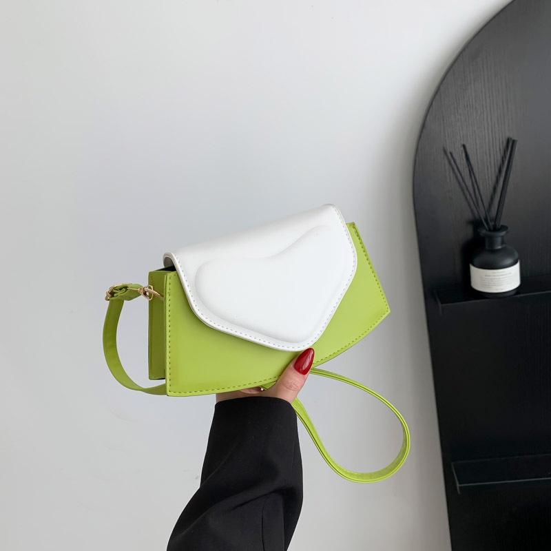 Contrasting color fashion shoulder messenger bag women's 2025 early spring new foreign style versatile ins small square bag