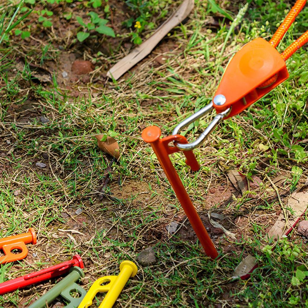 4 Pcs Heavy Duty Tent Peg Durable Camping Peg Lengthen Steel Tent Stakes Outdoor Ground Anchors Adjustable Ground Nails