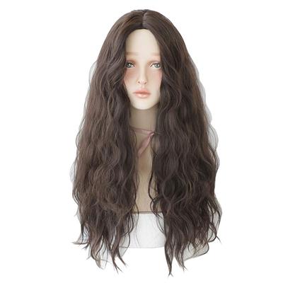 Fluffy Wavy Mega Volume Full Wig, Perfect for Hair Arrangement, Gal Style, Women's Wig, Long Curly Lolita Wig (Black)
