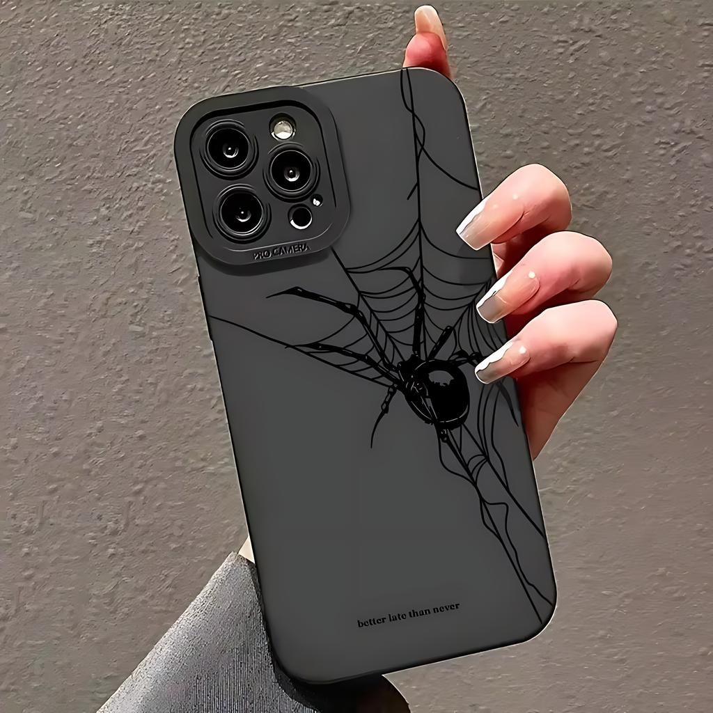 Halloween Black Spider Web Phone Case For iPhone 17 16e 16 15 14 13 12 11 Mini Air Pro Max X XR XSMax 8 7 6 6S Plus Soft Cover
