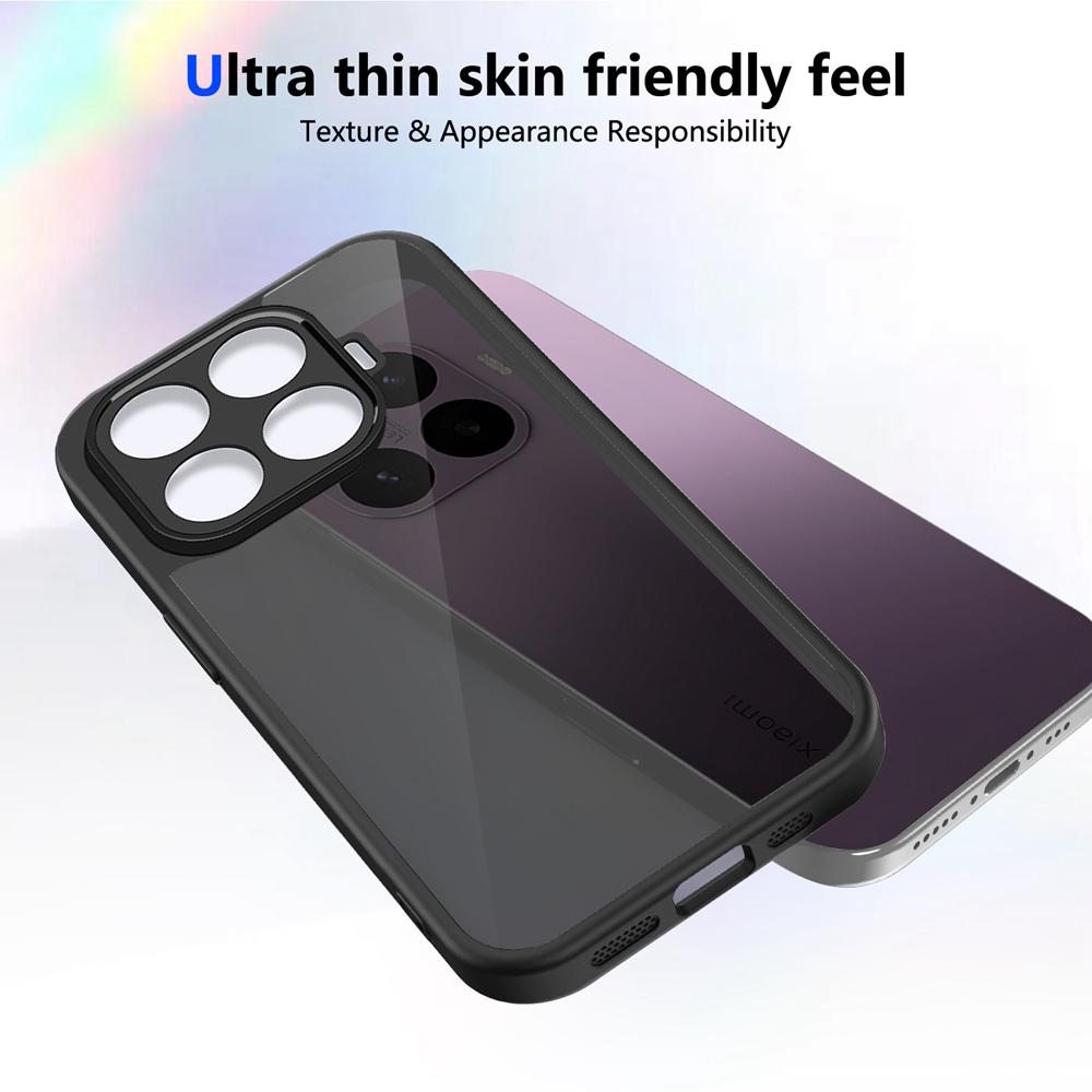 KEYSION Matte Translucent Black Phone Case for Xiaomi 17T 17T Pro Soft Silicone+PC Shockproof Back Cover for Xiaomi 17T Pro 5G