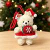 Santa Hat Plush Toy Pendant Cute Dress Xmas Bag Charm Christmas Bear Keychain  Stocking Stuffers