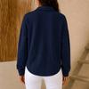 Women's Casual Long Sleeve Knit Zip Front Collar Loose Fit Jacket
