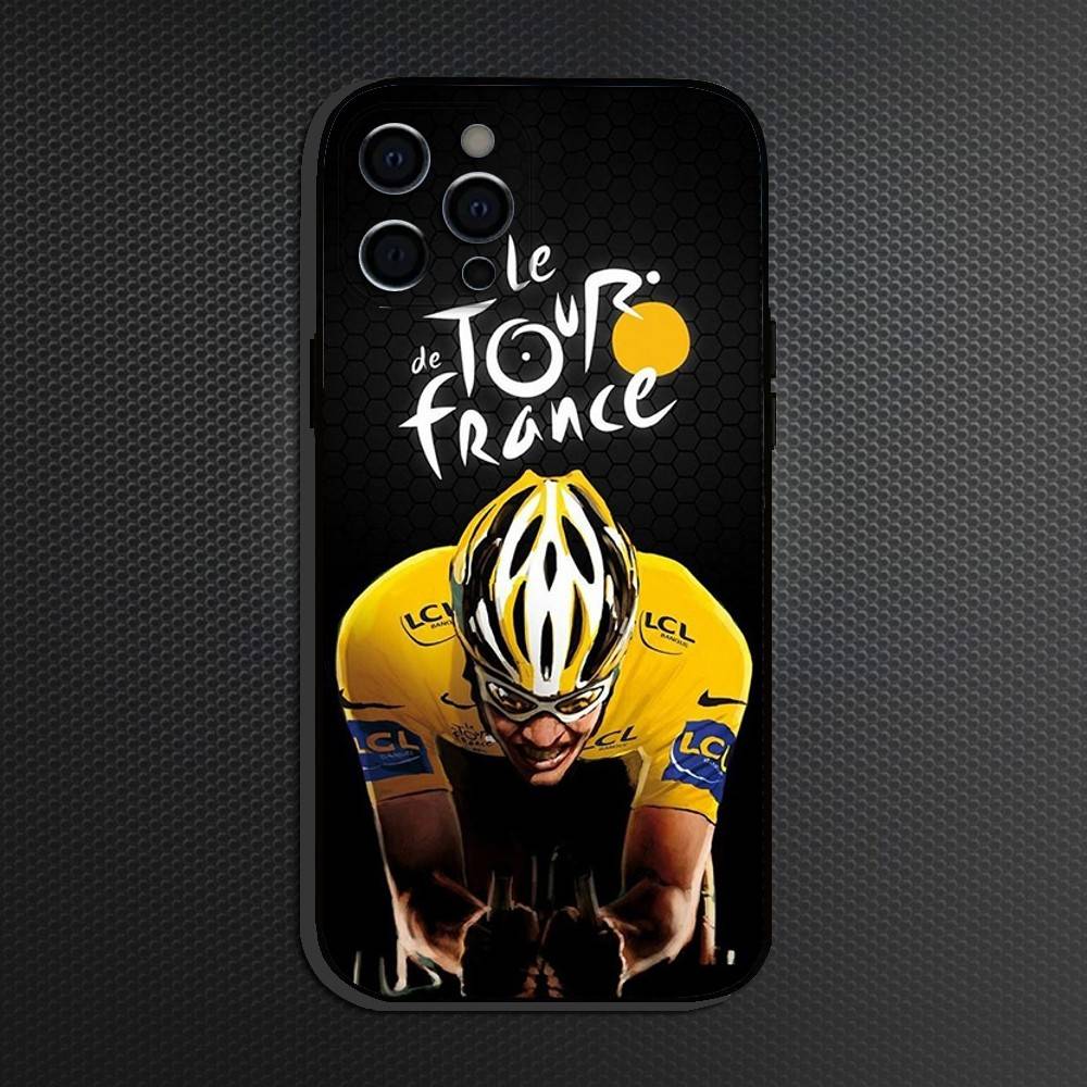 T-Tour De France Bicycle Phone Case For iPhone 16,15,14,13,12,11 Plus,Pro Max, Soft Silicone Black Cover