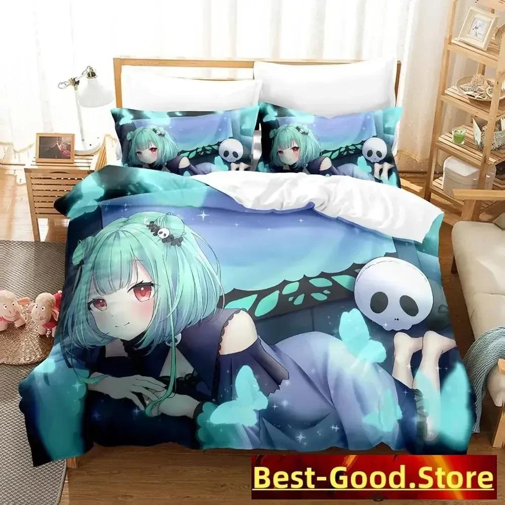 Vtuber Hololive Uruha Rushia Bedding Set Cartoon Anime Three-Piece Set Adult Kid Bedroom Duvetcover Sets 3D Kawaii Cute Girls