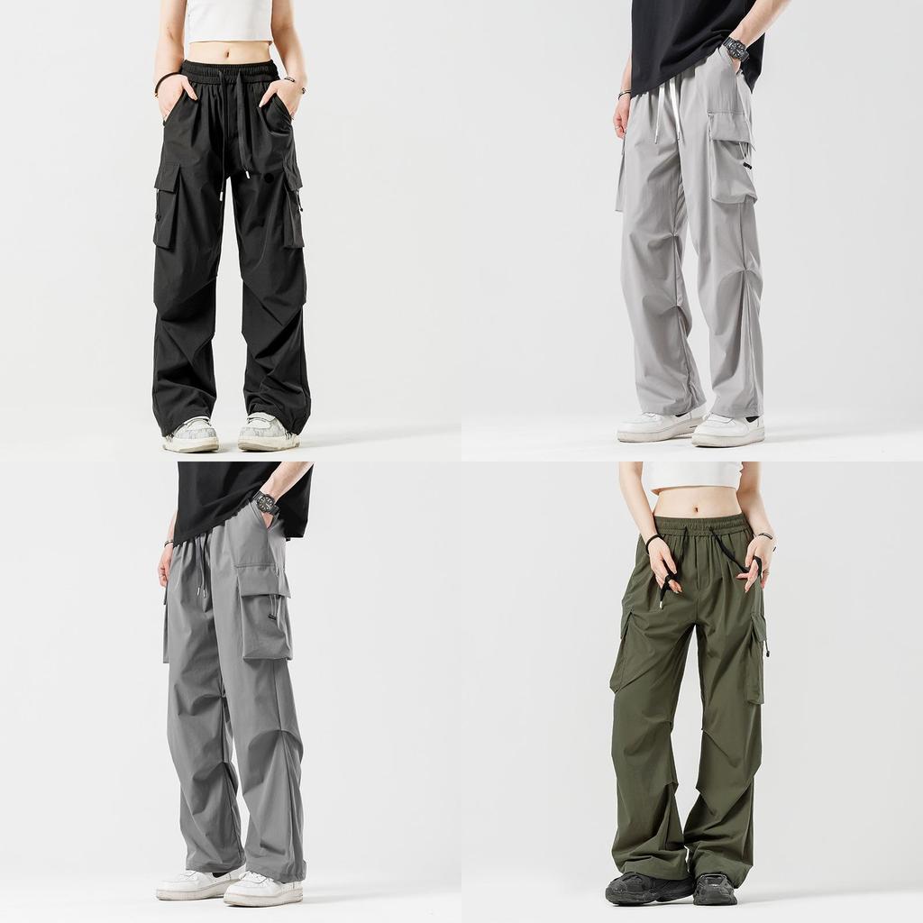 Summer Streetwear Cargo Pants With Multiple Pockets For Men And Women