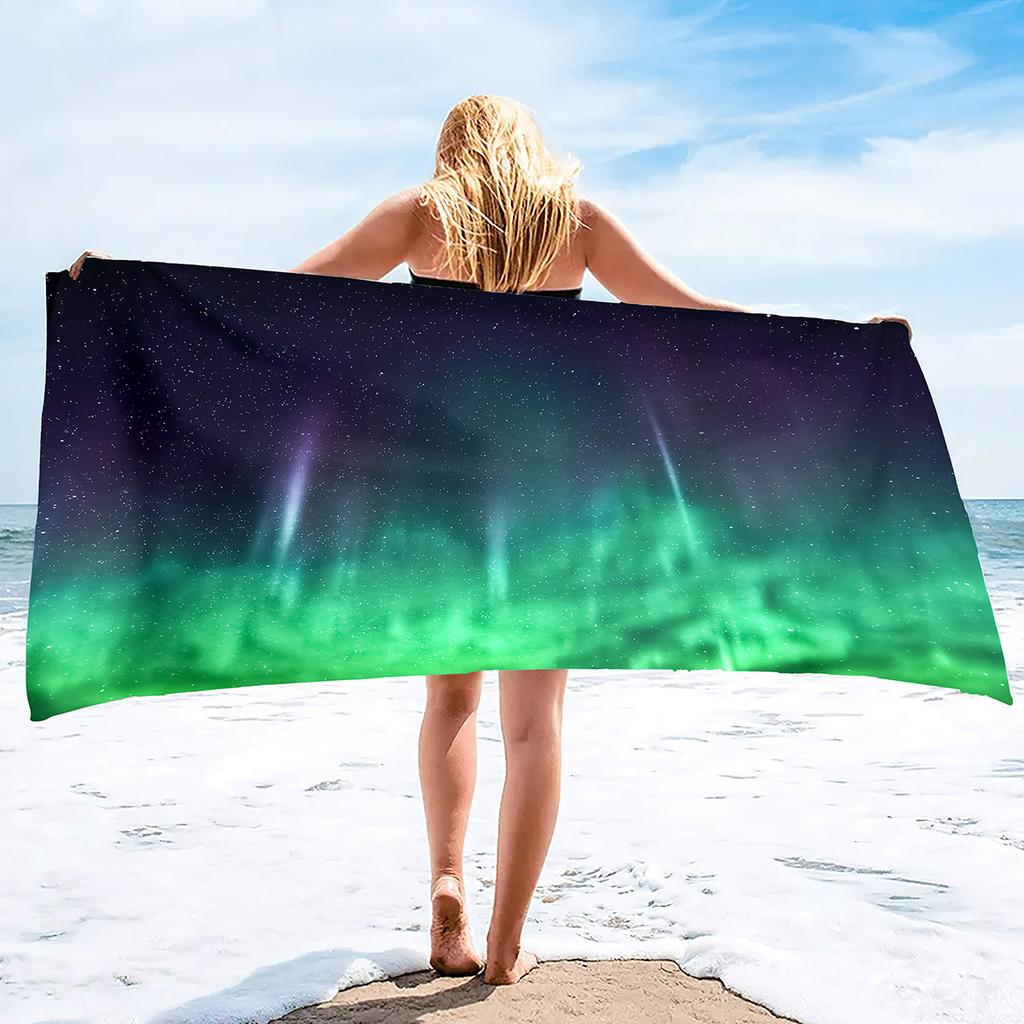 Aurora Printing Series Seaside Vacation Beach Towel Swimming Bath Towel Microfiber Sports Towel