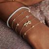 18K Gold Bow Bracelet Pearl Jewelry Simple Versatile Stainless Steel Adjustable Fine Chain