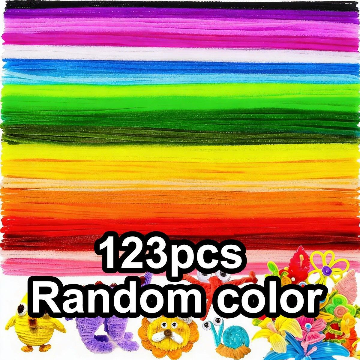 

123pcs DIY Pipe Cleaners Set - Assorted Colors Flexible Chenille Stems for Craft Projects, Handmade Flower & Animal ZSY