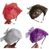 Fascinator Hut Damen Blume Netzband Kopfband Cocktail Teeparty Kopfschmuck