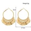 Bohemian Round Sequins Pendants Women's Dangle Earrings Hollow Round Gold Metal Buckle Exaggerated Hanging Earrings