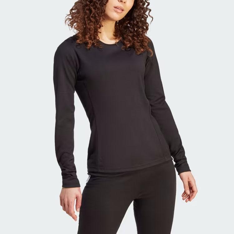 Adidas Dámské funkční tričko s dlouhým rukávem Terrex Xperior Merino 200 Základní vrstva Topy Černá HZ8561