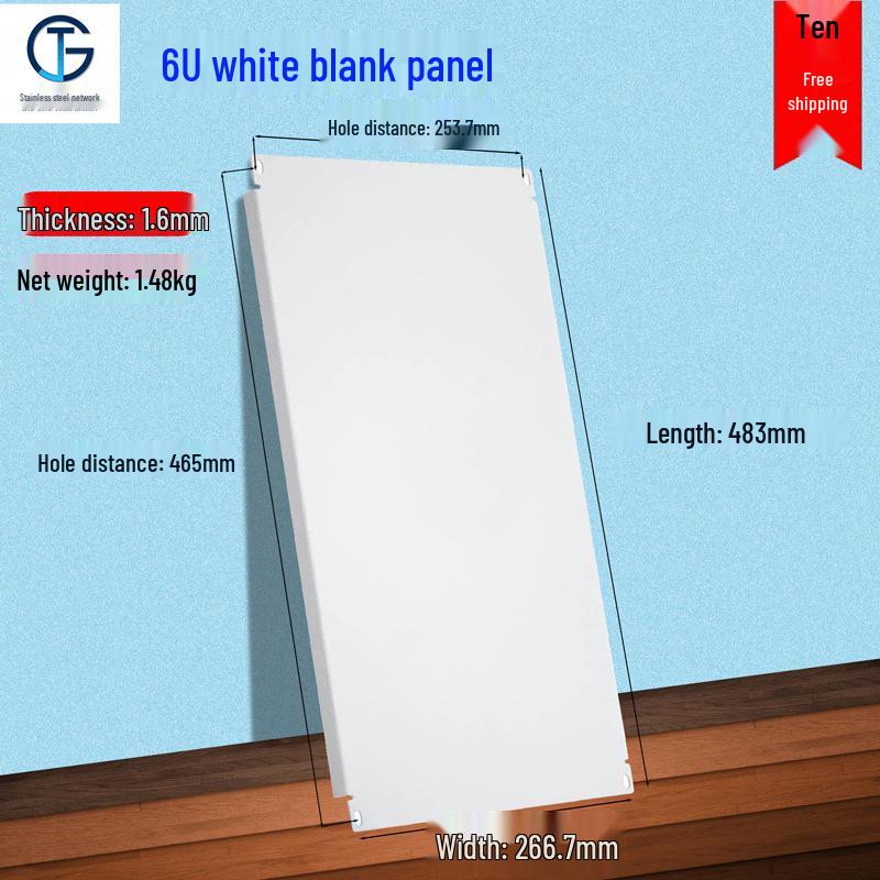 19-inch Black Rack Mount Blank Panel with White Back - Available In 1U, 2U, 3U, 4U, and 6U Sizes.