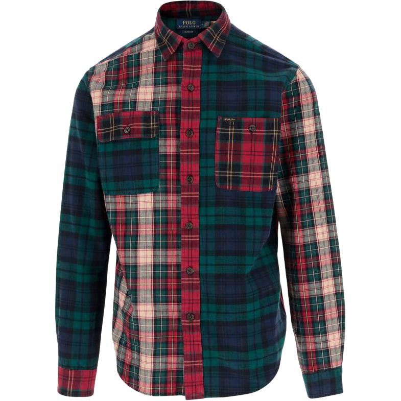

Polo Ralph Lauren Клетчатая хлопковая рубашка поло с воротником, однобортная, с длинным рукавом, мужская, рубашки, зеленый 710950891-001 M