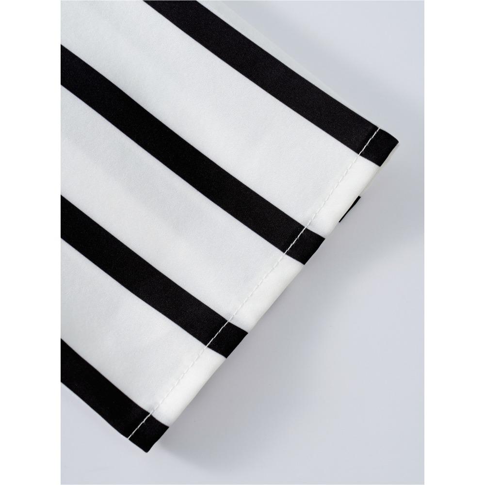 Women Long Sleeve Shirt Casual Striped Blouse Office Work Top Fashion Basic Tee Spring Autumn Lightweight Blend Button