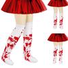 Halloween Bloody Stockings Thigh High Stocking Knee Highs Socks for Halloween Cosplay Party Printed Long Tube Socks