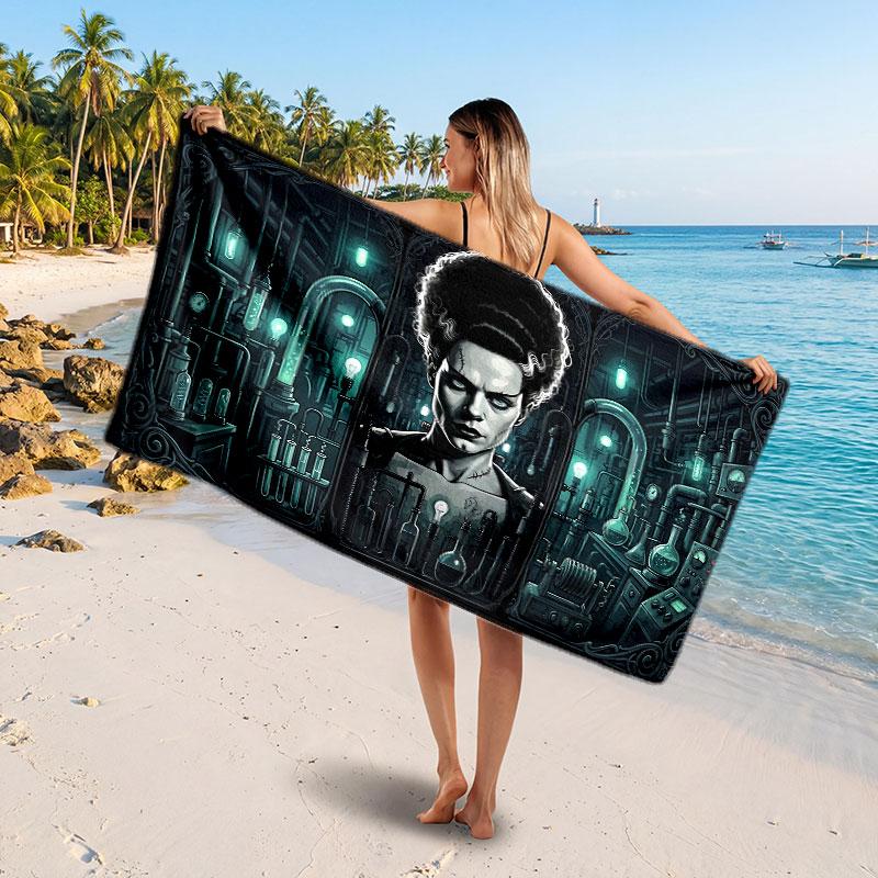 Large Beach TowelBride of Frankenstein Soft Absorbent Towel Beach Bath Home Use