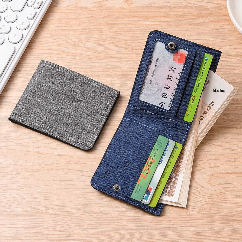 Men's Slim Denim Canvas Zipper Wallet