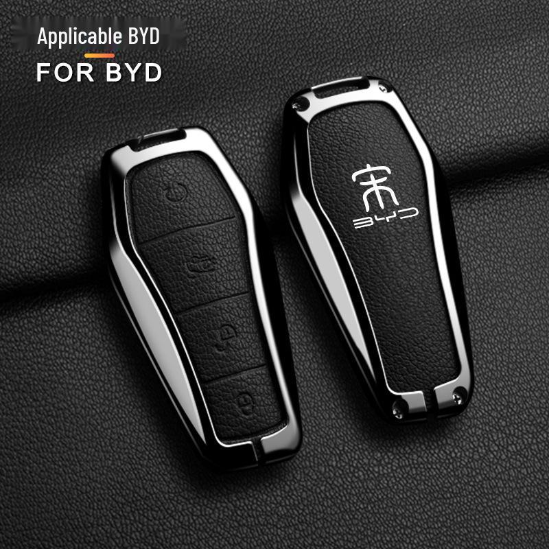2022 BYD Song and Han Key Case: Thousand Mountains Green Car Key Bag with Metal Shell and Buckle.
