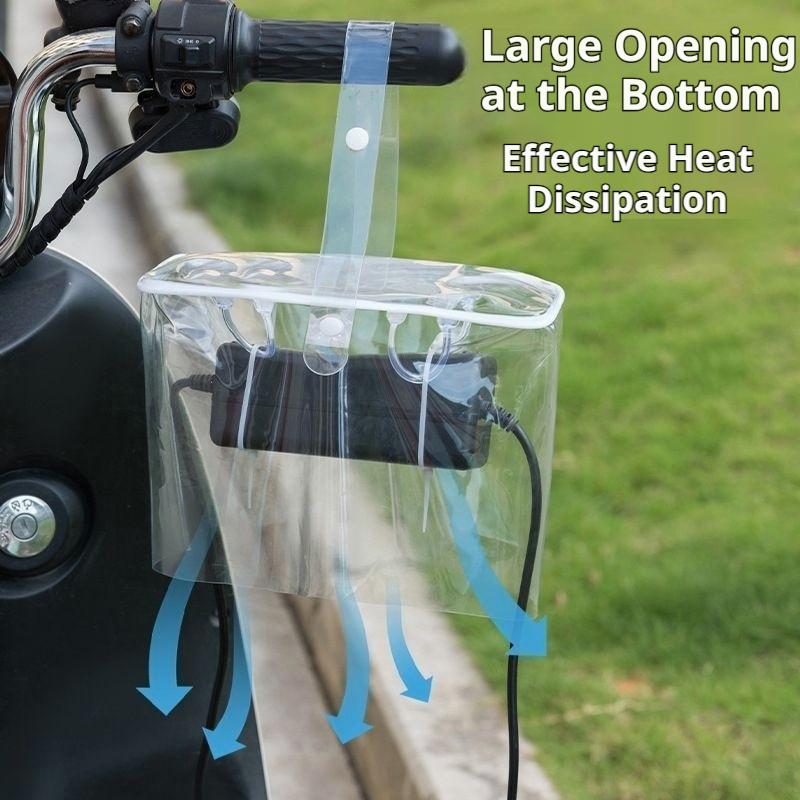 SEAMETAL EV Charger Rain Cover, Waterproof Dustproof Bag for Electric Motorbike, Portable PVC Outdoor Charging Plug Protector Sleeve