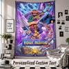 Wall Hanging Tapestry With Custom Name & Text, Fortnite Decorative Tapestry For Bedroom