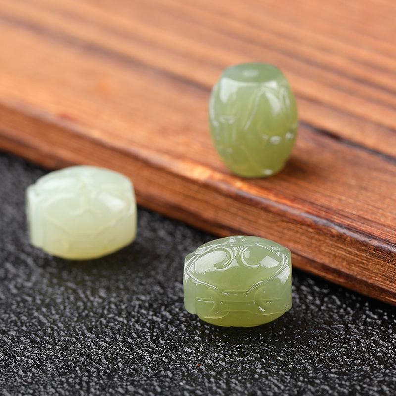 Authentisches Armband und Halskette aus Hetian-Jadeperlen – DIY-Zubehör