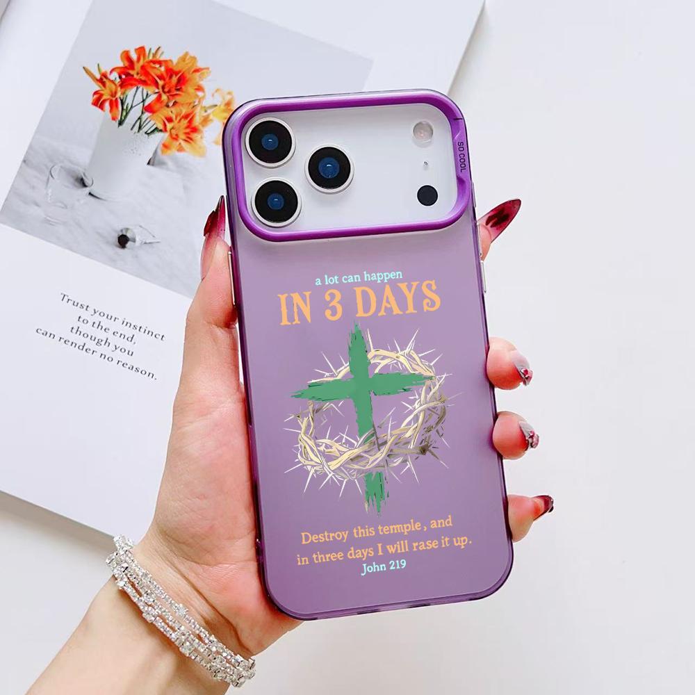 Fashion God Cross Phone Case For iPhone 17 16 15 14 13 12 11 Pro Max Air Matte Laser Aurora Shockproof Funda