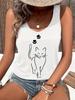 Printed Summer Women's Loose and Personalized Dream Catcher Mesh Printed Vest Top T-shirt Comfortable Sleeveless
