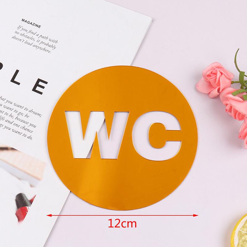 1Pc Self Adhesive Acrylic Sticker For Home Decoration Toilet Door Sign Mirror Wall Stickers
