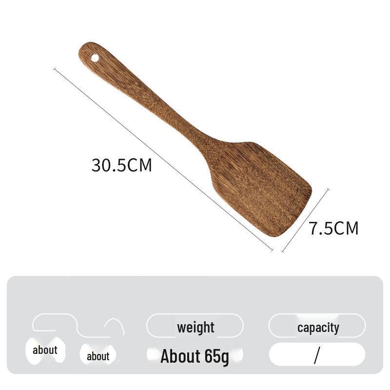 Abay Paint-Free Long Handle Wooden Wok Spatula