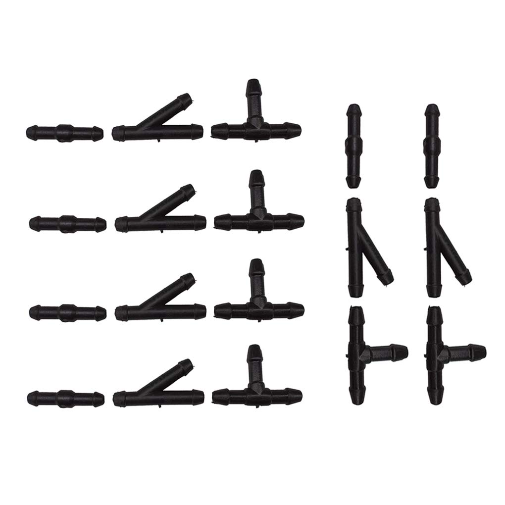 

BUENNUS 18pcs Windshield Wiper Hose Connector 2-Way I Type 3-Way T Type 3-Way Y