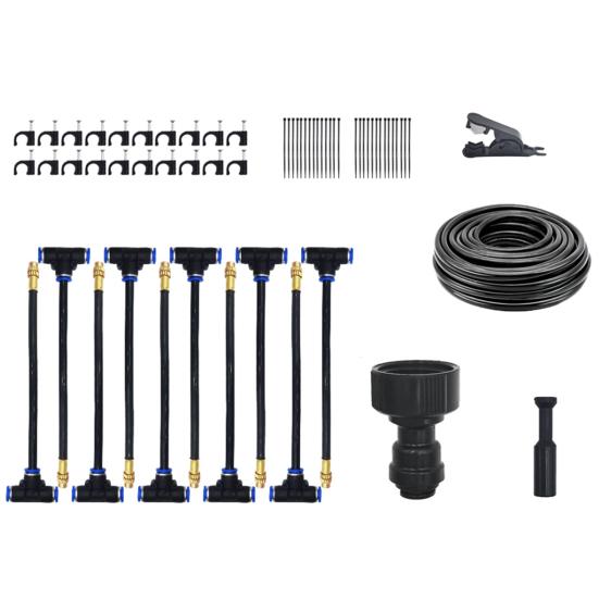 

Система полива сада Поливочный шланг с регулируемыми гибкими насадками на 360 градусов Автоматический набор для капельного полива для приподнятой грядки 10M