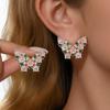 Springtime Butterfly Zircon Stud Earrings: Silver Needle, Sweet Girly Style, Light Luxury Court-Inspired Niche Accessory