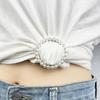 Premium Metal Buckle Summer Korean T-Shirt with Pearl Round Top Knot