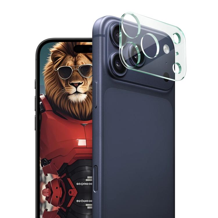 Anti-Scratch Integrated Tempered Glass Camera Lens Protector Film For iPhone Duo For iPhone 18 Pro black