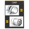 Car Motorcycles Universal 2"/2.5" Exhaust Clamp Stainless Steel Exhaust Tube Pipe Connector Joiner Sleeve Clamp Adjustable Tip