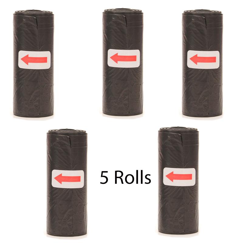 Pet Poop Bags Disposable Dog Waste Bags Bulk Poop Bags with Leash Clip and Bone Bag Dispenser 5 Rolls of 75 Pcs Bags