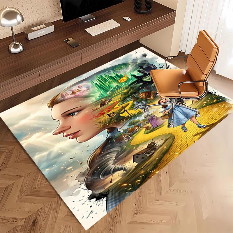 1pc The Wizard of Oz Print Area Rug - Soft, Washable Non-Slip Indoor Mat, Living Room, Home Office Decorative Rug,Office Decorative