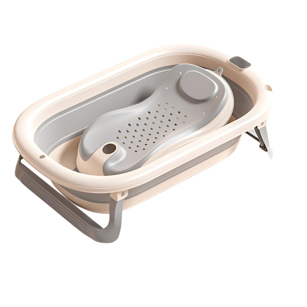 Household intelligent constant temperature large capacity baby folding bathtub children can sit and