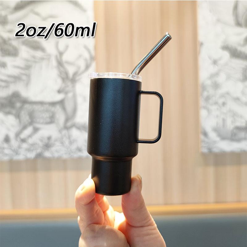 Stainless Steel 2oz Mini Travel Mug With Sip Lid For Car And Office Use