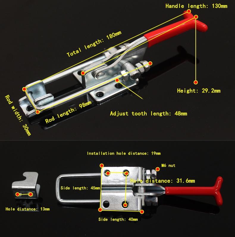 1 adet GH-431 dayanıklı Kilit hızlı kelepçe çekme tokası asma kilit ağaç İşleme kelepçeleri kelepçe BARBEKÜ Sigara içen kilit Kapı tokası 318Kg Ralli