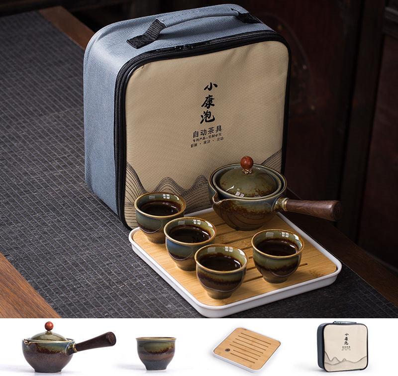Conjunto de chá kung fu chinês, 19 estilos, conjunto de chá para viagem, cerâmica, portátil, bule, infusor, xícara de chá para chá