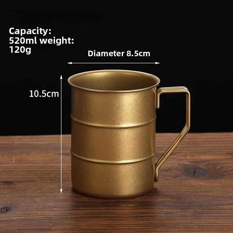 1Pc Stainless Steel Outdoor Camping Cup Portable Retro Beer Mug with Handle Coffee Cup Picnic Drinkware Gifts for Men