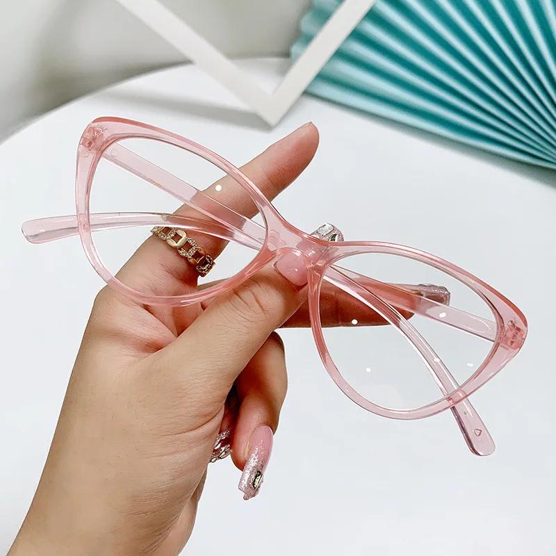 

Women Anti Blue Ray Glasses Stylish Cat-Eye Digital Device Big Frame Glasses Vision Care Blue Light Blocking Eye Wear Optical Vision Lenses W34023WW-