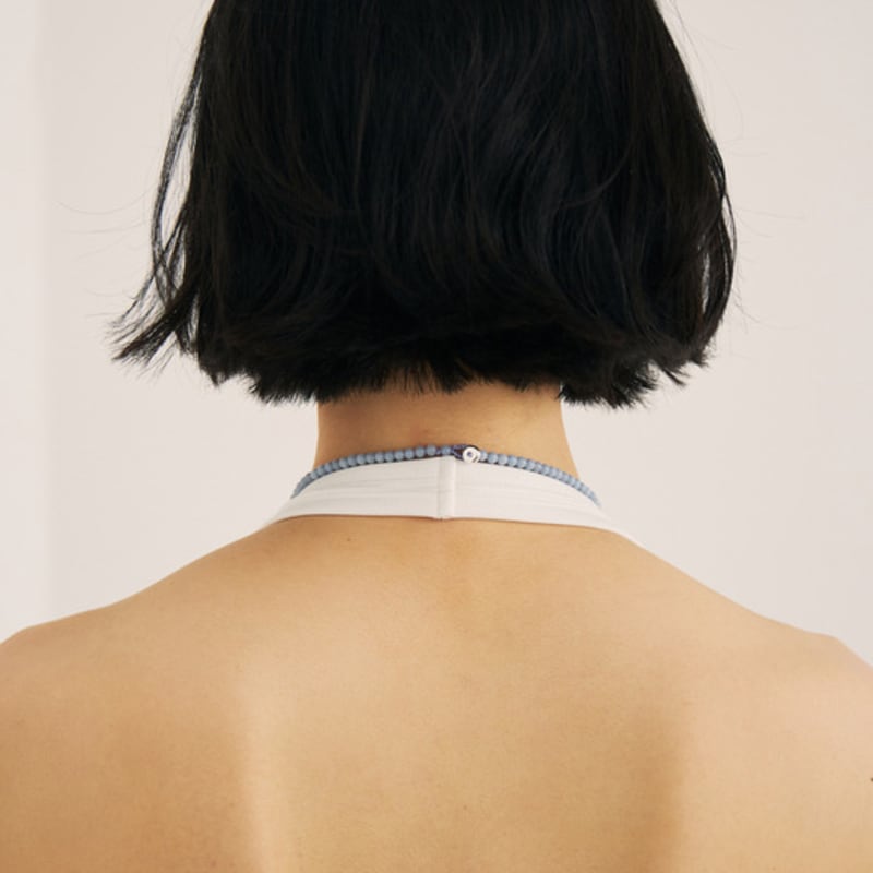 KODO Bead Collar Necklace(Pale Blue)