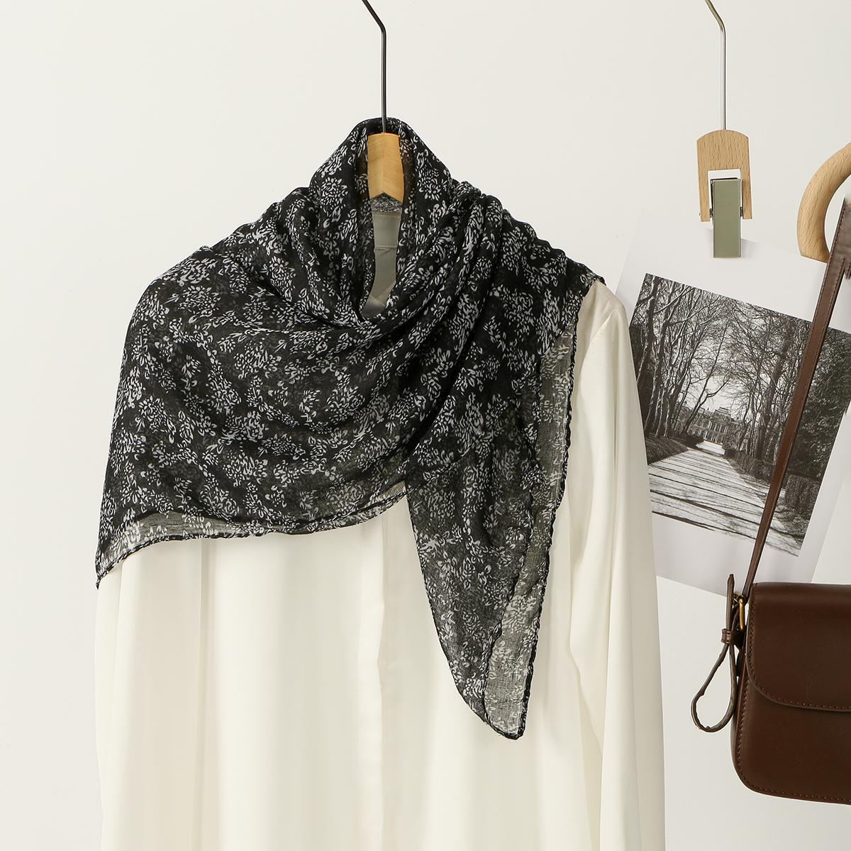 

85cm Floral Printed Square Scarf Viscose Headband Muslim Woman Hijab Lady Fashion Hairwrap Rock Style Headscarf Islam Turban