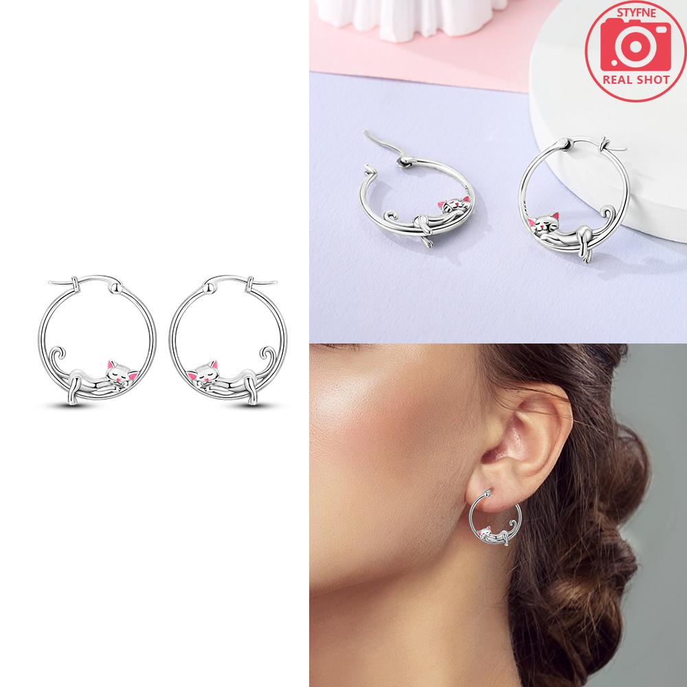 Butterfly Earrings Original 925 Silver Pink Bow Heart Zircon Star flower Stud Earrings Women Jewelry Gift Love Valentine Day Set
