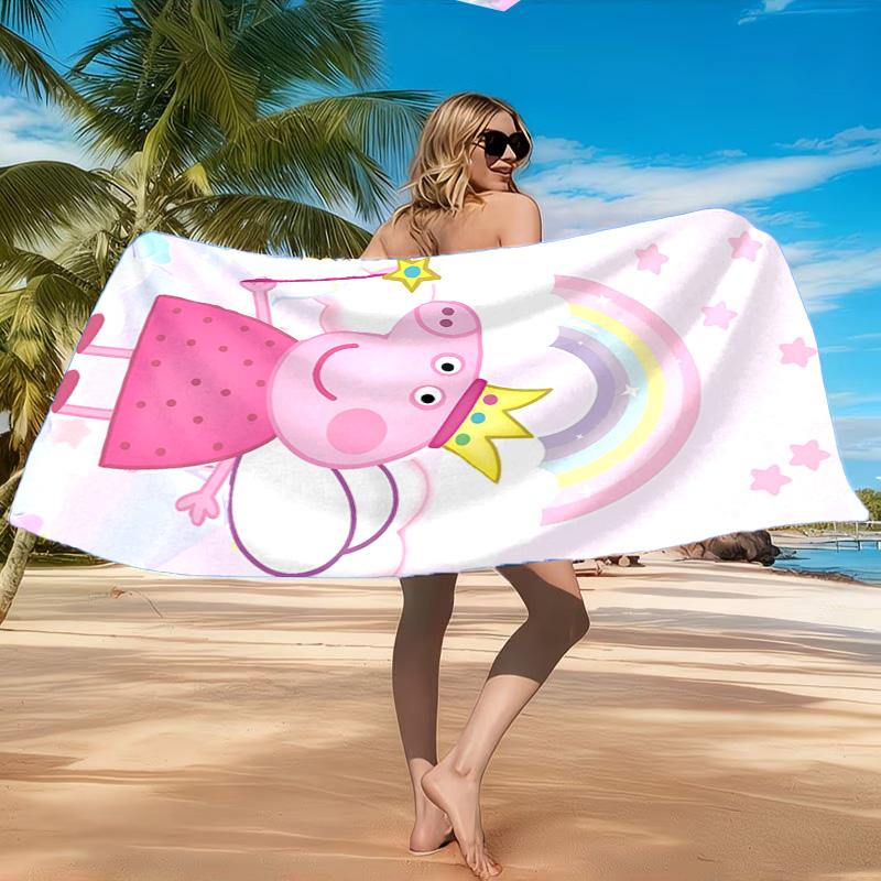 Dance Party With Peppa Beach Towel, Quick-drying, Easy to Care for, Suitable for Both Fitness and Beach Vacations,Sports Essential