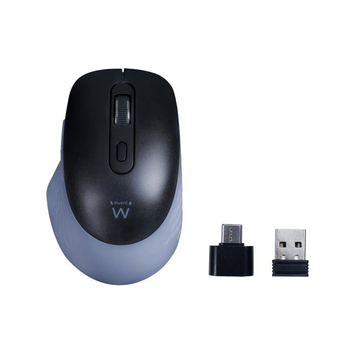 Multi-device Wireless Mouse - Ewent - Bluetooth 3.0/5.2 - USB-A/USB-C Receiver - EW3243 - Silent Click